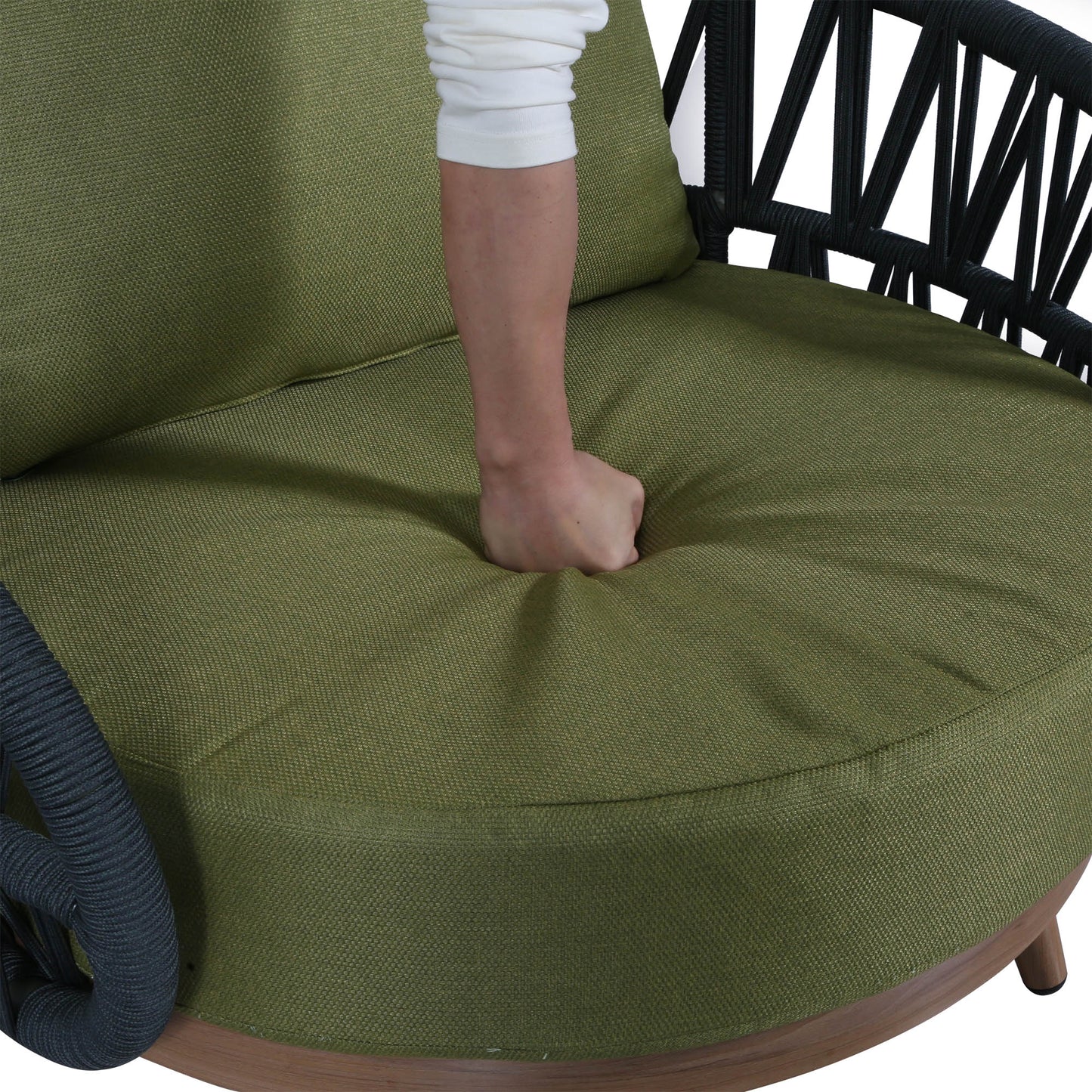 IN STOCK | Luna Range Olive Green Rope Sofa Set with Green Cushions