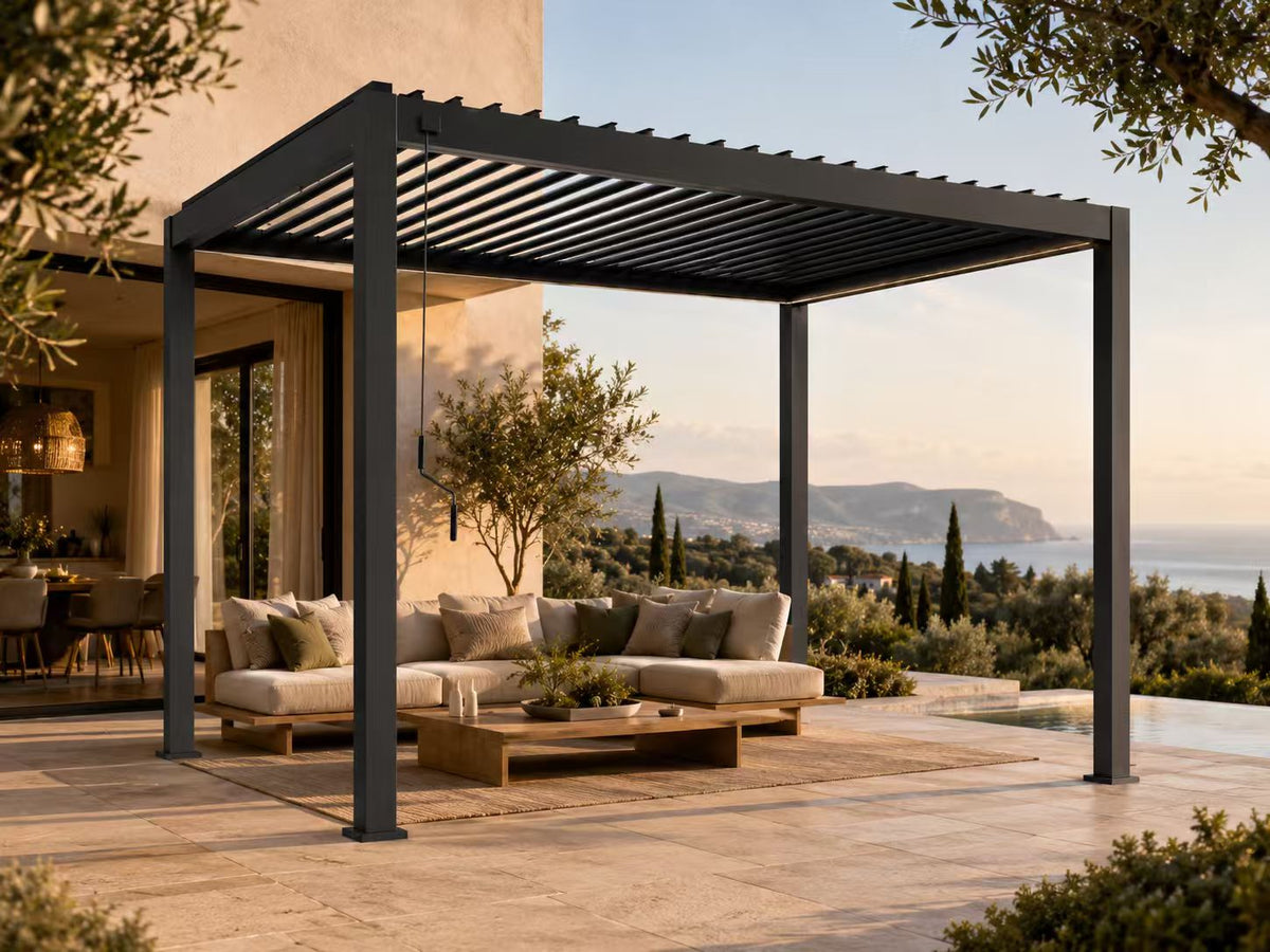 Horizon Range 3m x 4m Aluminium Pergola with Louvred Roof