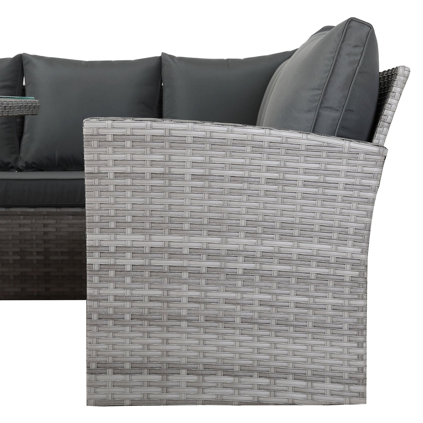 IN STOCK |Bristol Range 11-Seater Rattan Garden Furniture Set with Height-Adjustable Rising Table & Waterproof Cover - Luxury Symmetrical Corner Sofa