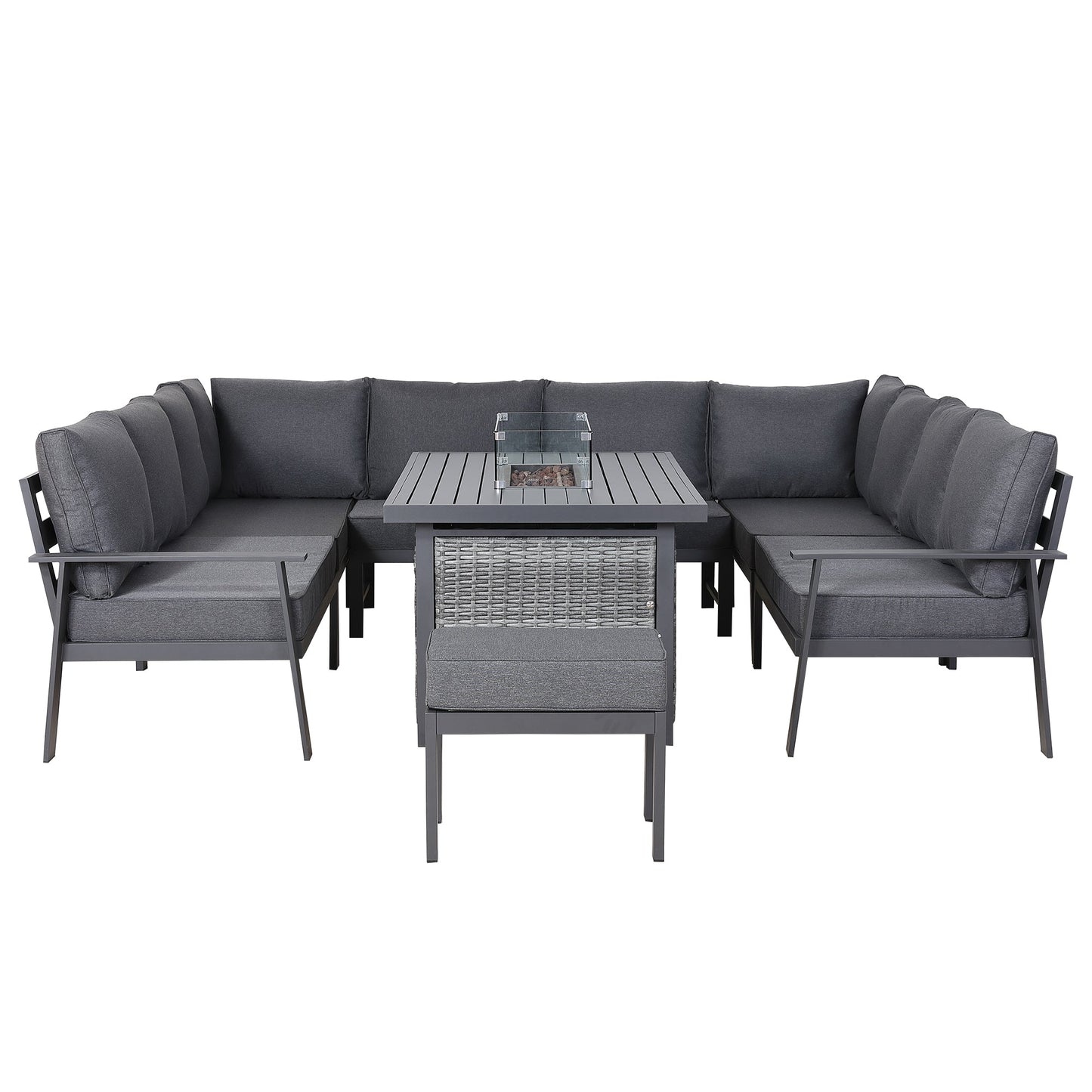 Titan Range U-Shape Corner Sofa Set with Fire Pit Table