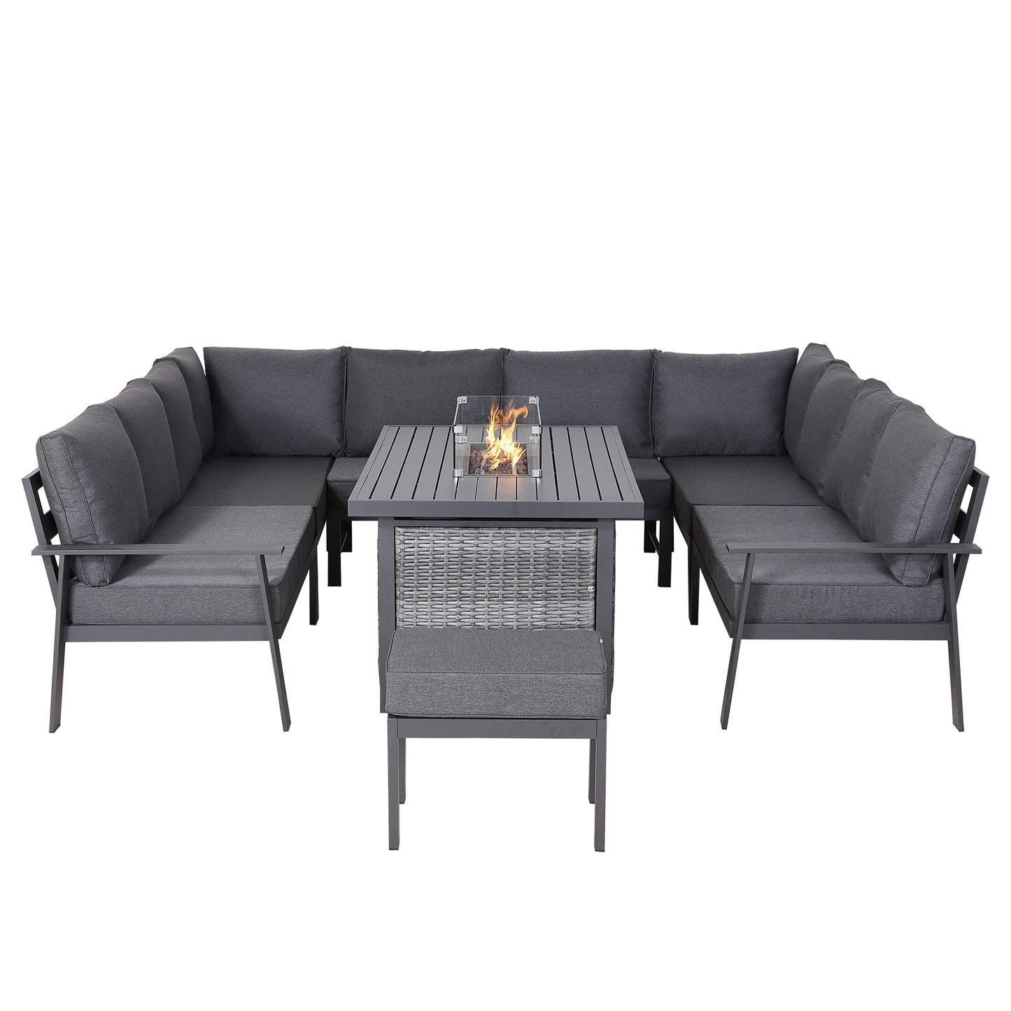 Titan Range U-Shape Corner Sofa Set with Fire Pit Table