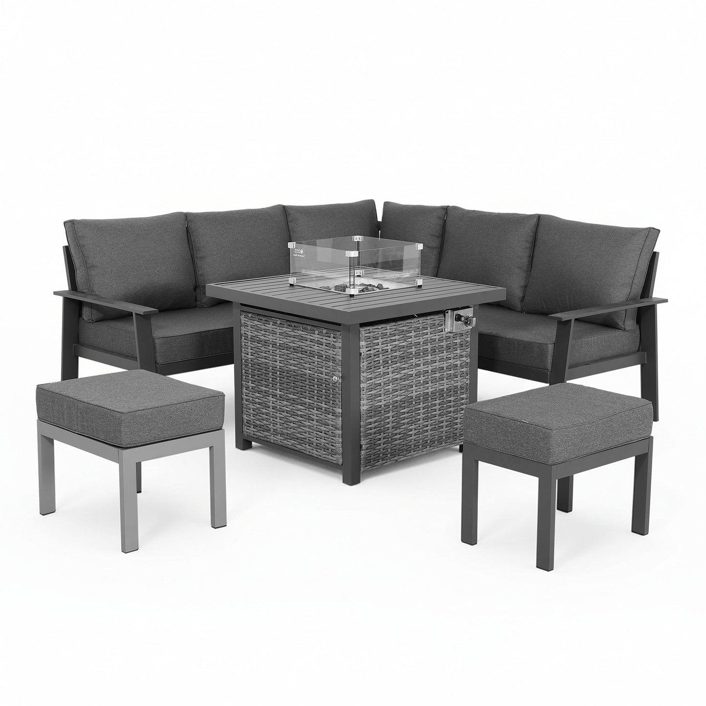 Titan Range Square Corner Sofa Set with Fire Pit Table