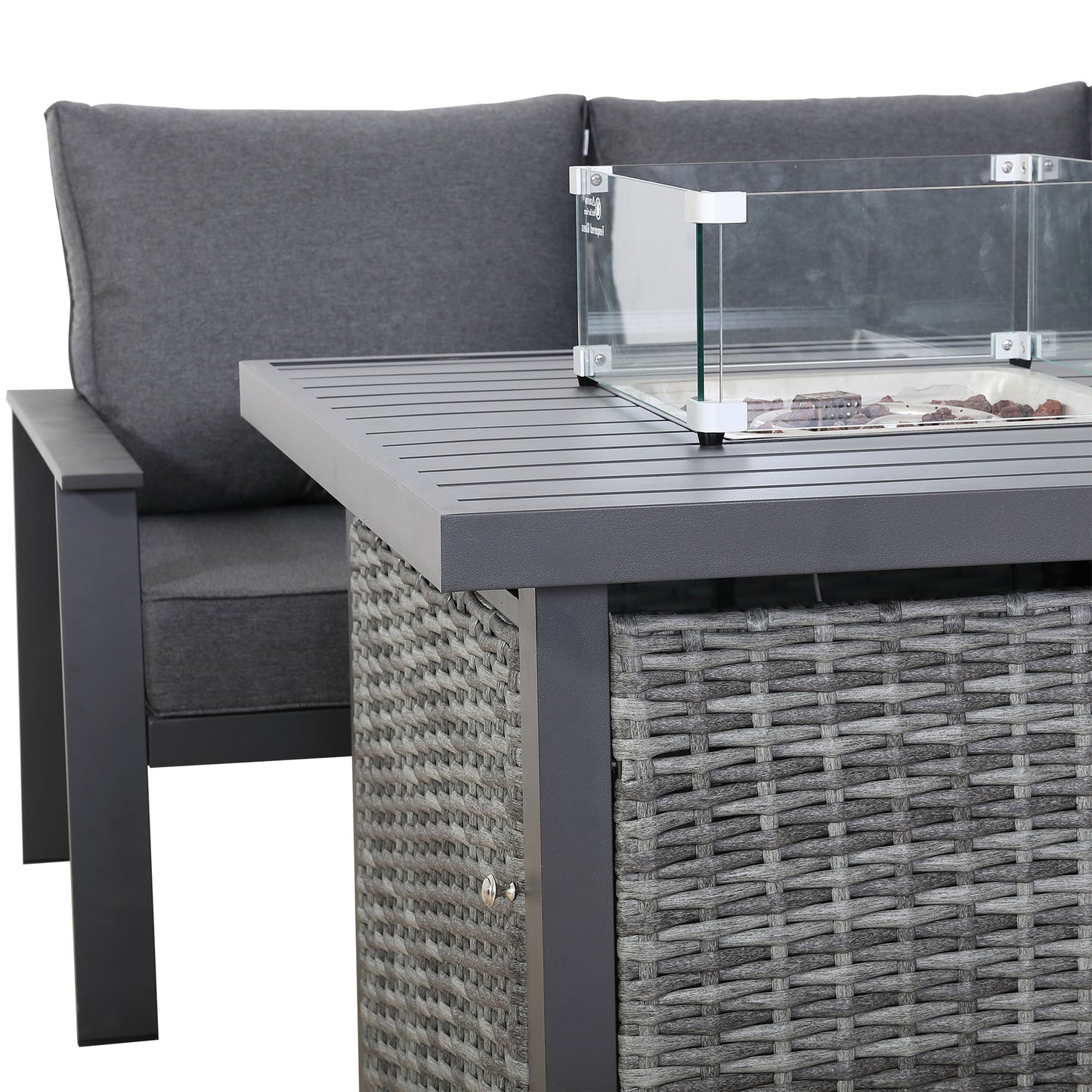 Titan Range Square Corner Sofa Set with Fire Pit Table