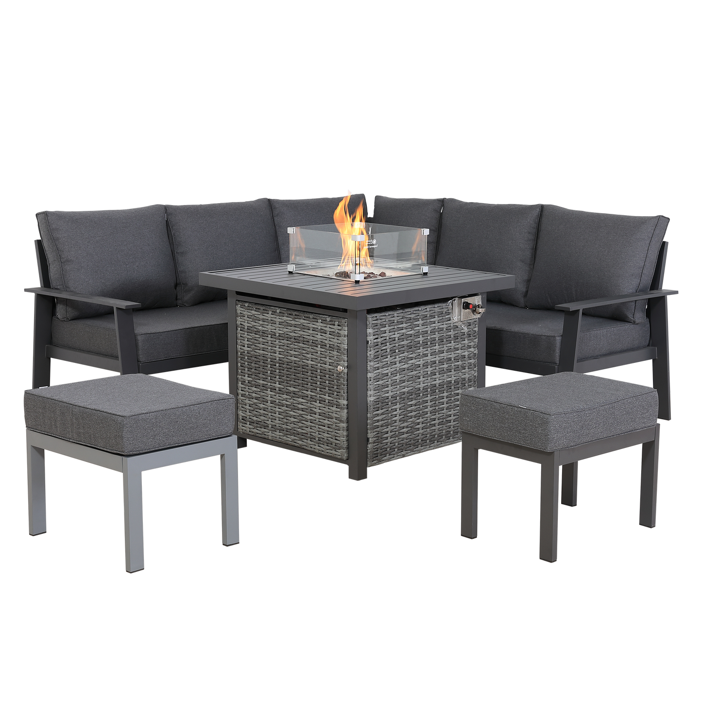 Titan Range Square Corner Sofa Set with Fire Pit Table