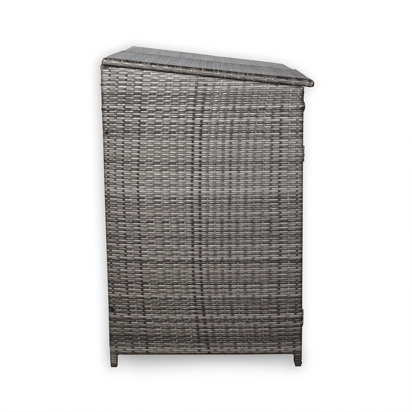 Nest wheelie bins shed / store in Grey Rattan Weave (WBS-2G)