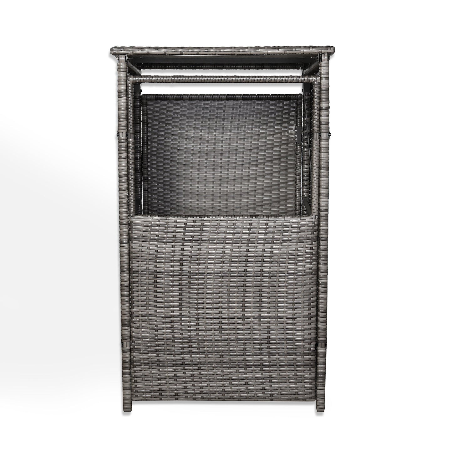 IN STOCK | Nest wheelie bin shed / store in Grey Rattan Weave (WBS-1G)