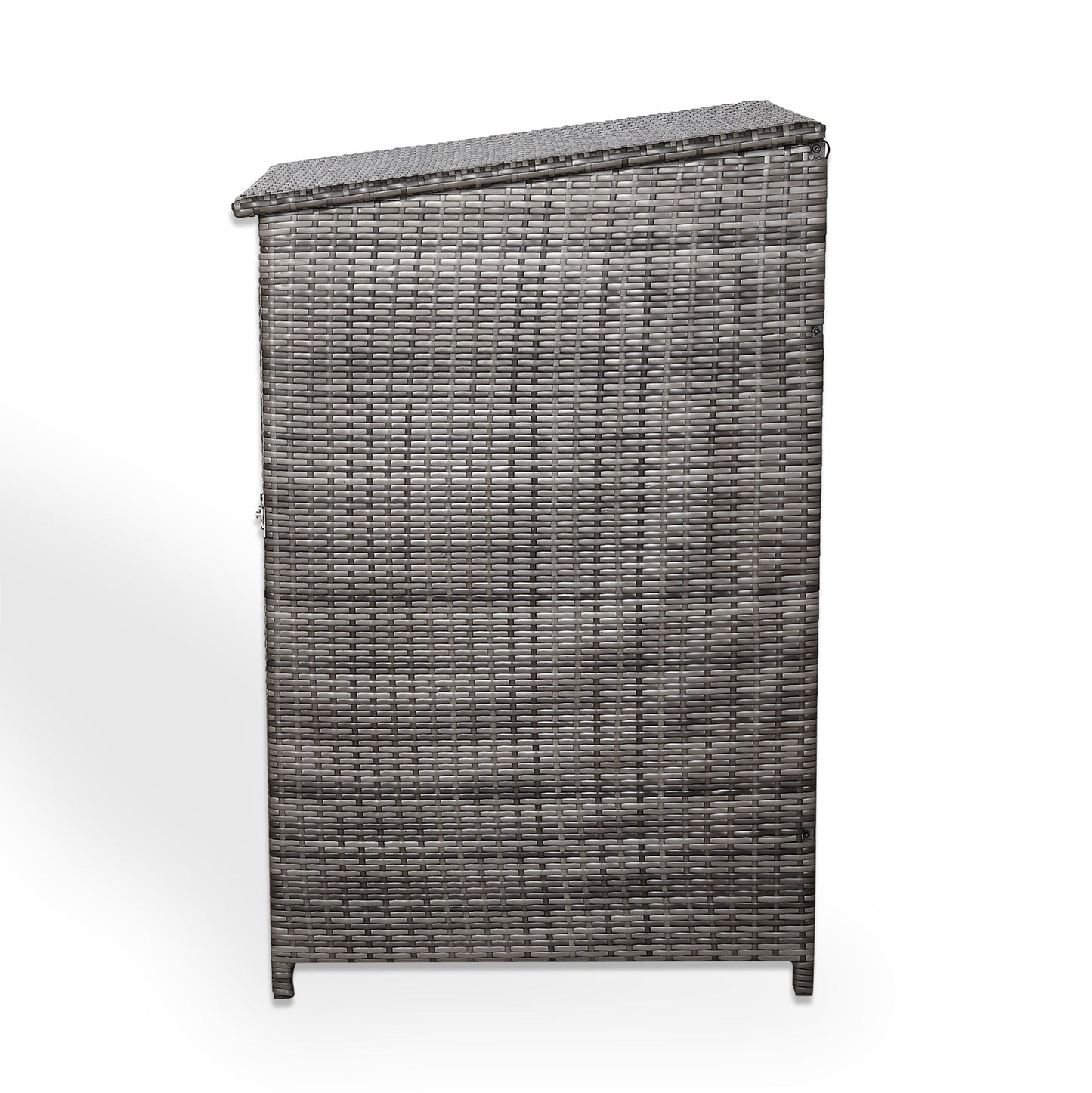 IN STOCK | Nest wheelie bin shed / store in Grey Rattan Weave (WBS-1G)