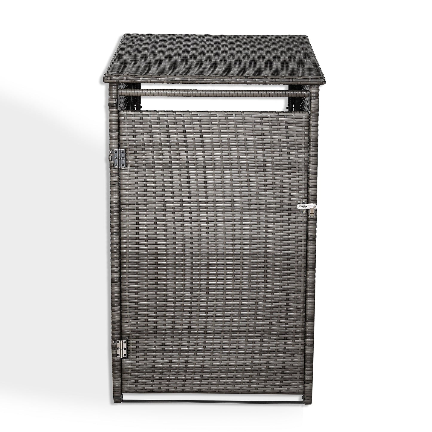 IN STOCK | Nest wheelie bin shed / store in Grey Rattan Weave (WBS-1G)