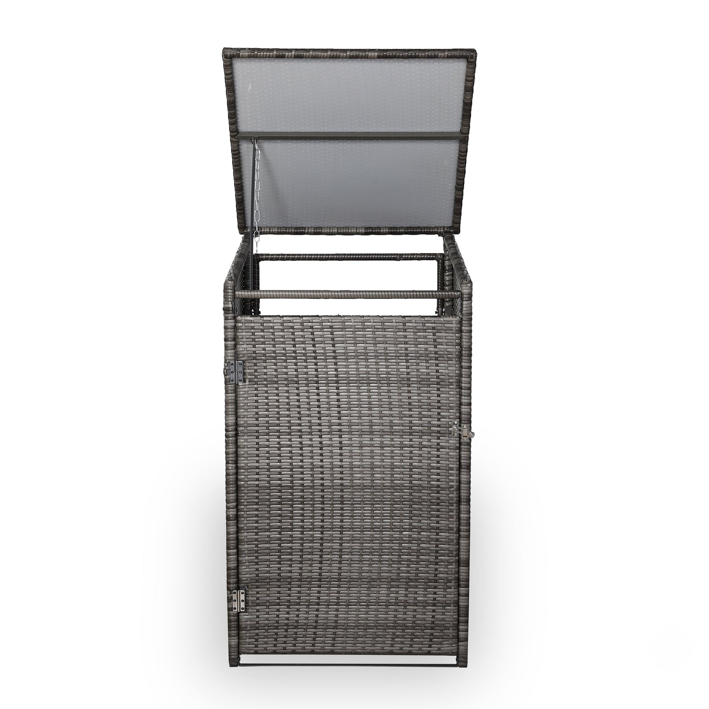 IN STOCK | Nest wheelie bin shed / store in Grey Rattan Weave (WBS-1G)