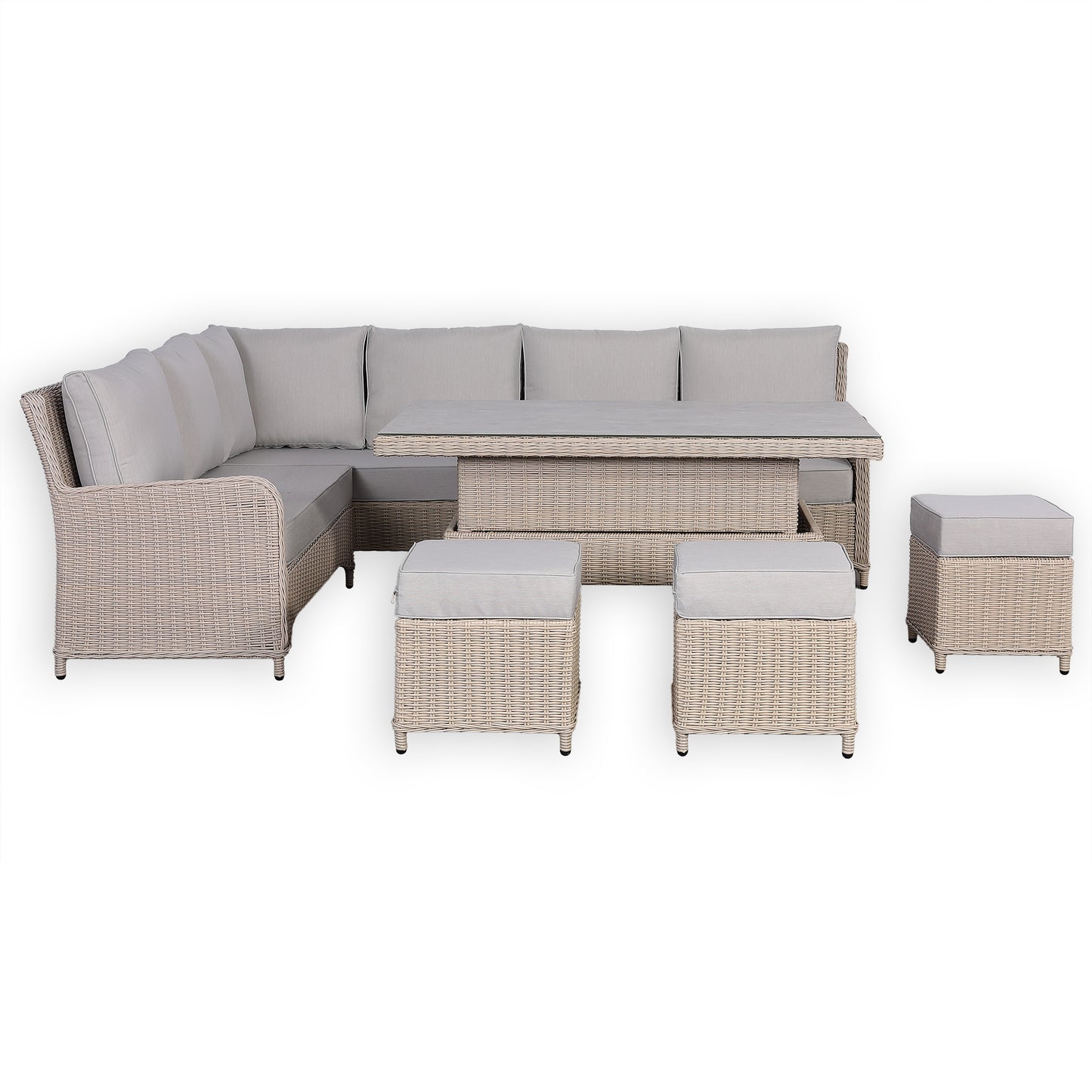 Oxford Range Left Hand Corner Sofa Set with Footstools and Rising Table