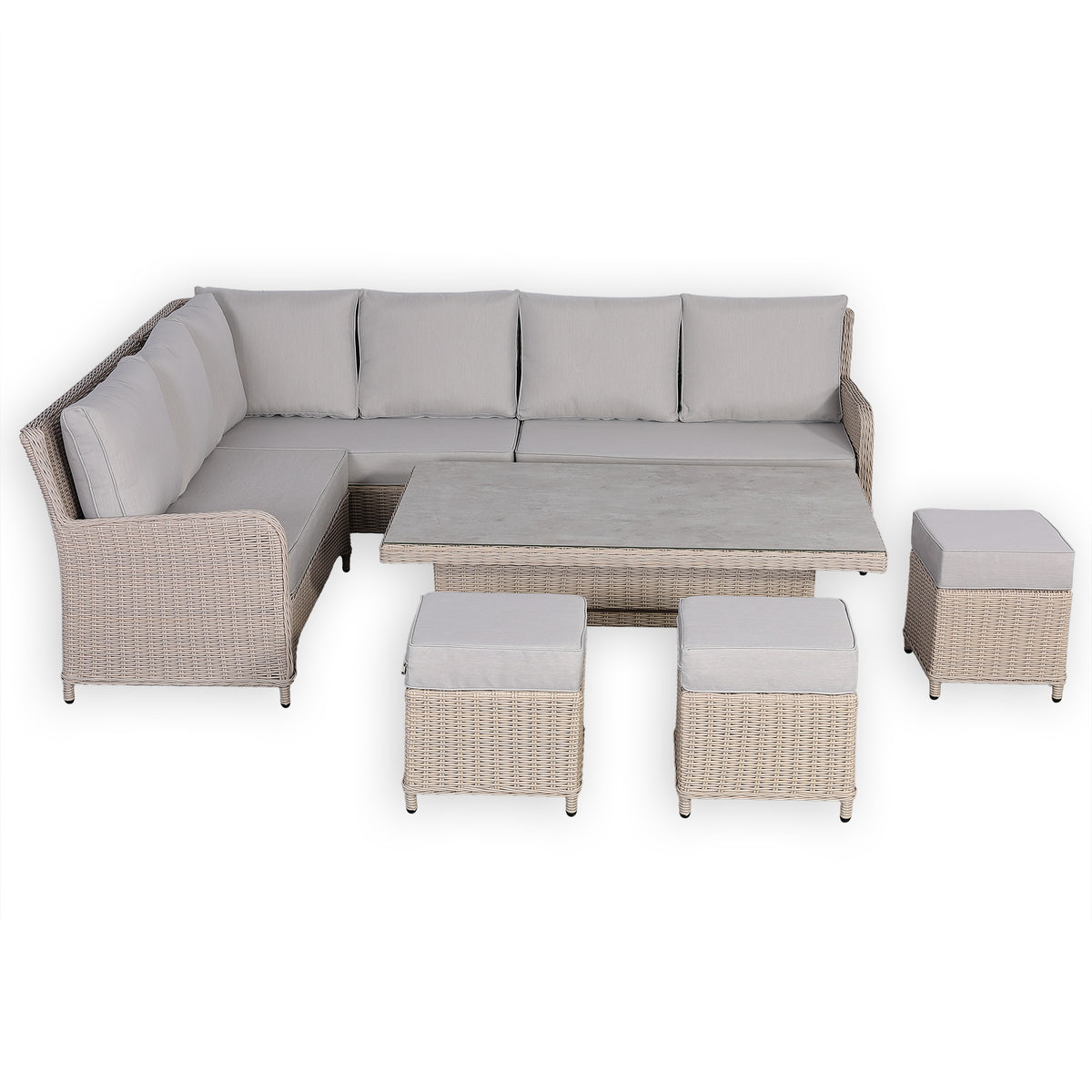 Oxford Range Left Hand Corner Sofa Set with Footstools and Rising Table