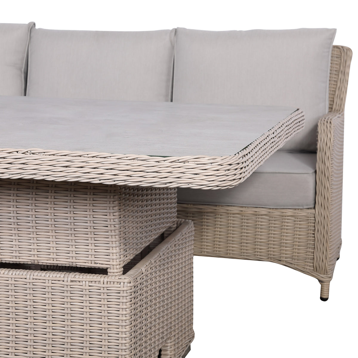 Havana Range L-Shaped Corner Sofa Set with Armchairs and Rising Table