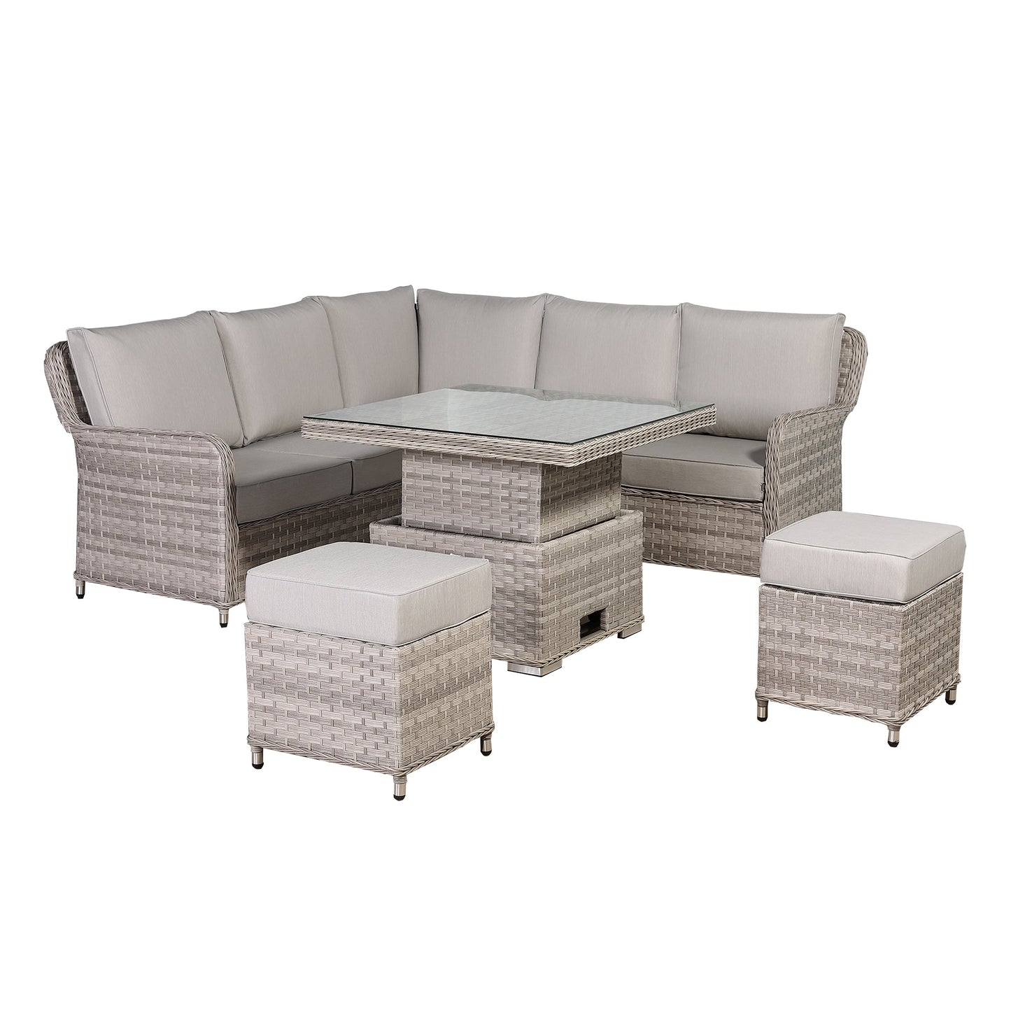 Havana Range Square Corner Sofa Set with Rising Table