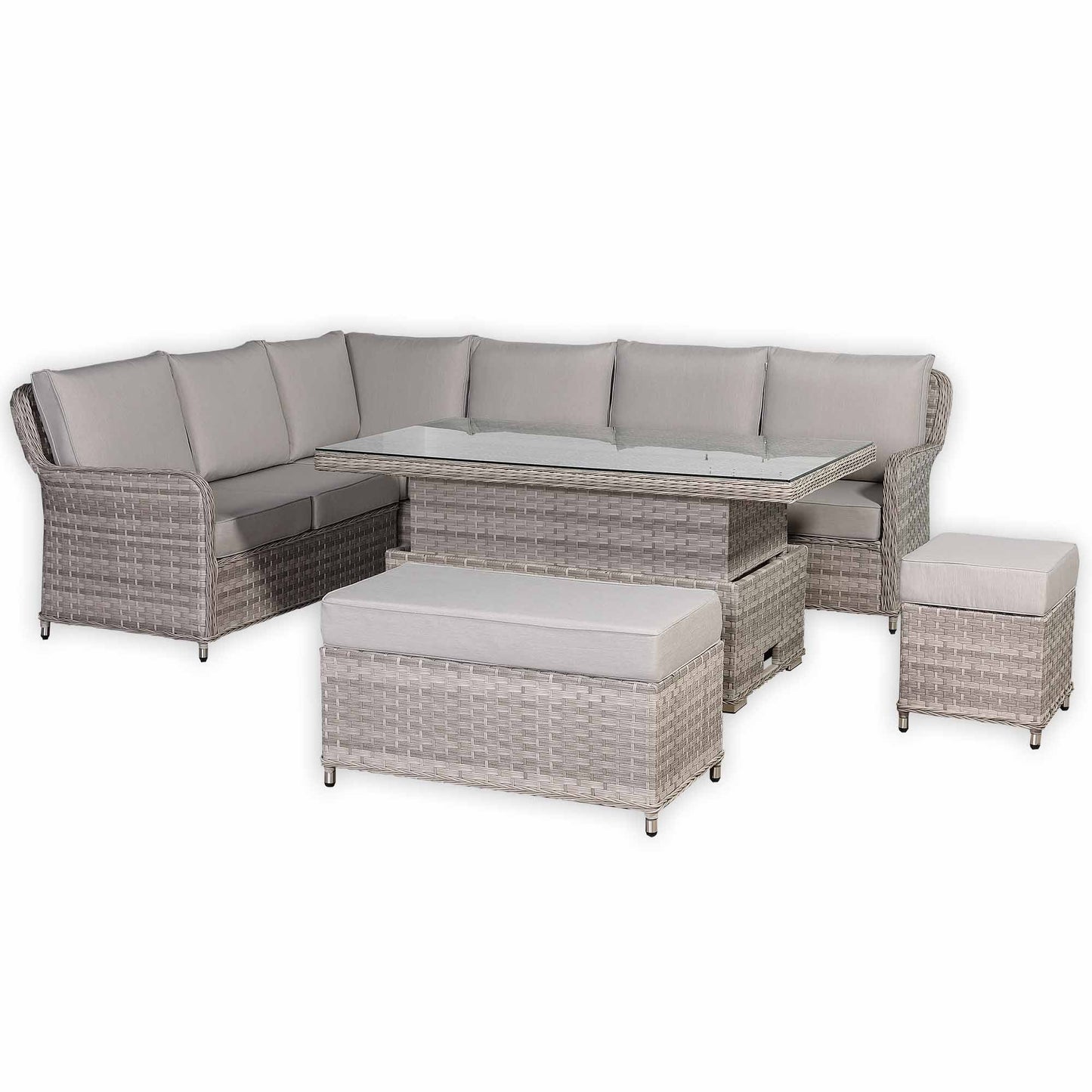 Havana Range High Back Left Hand Corner Sofa Set with Rising Table