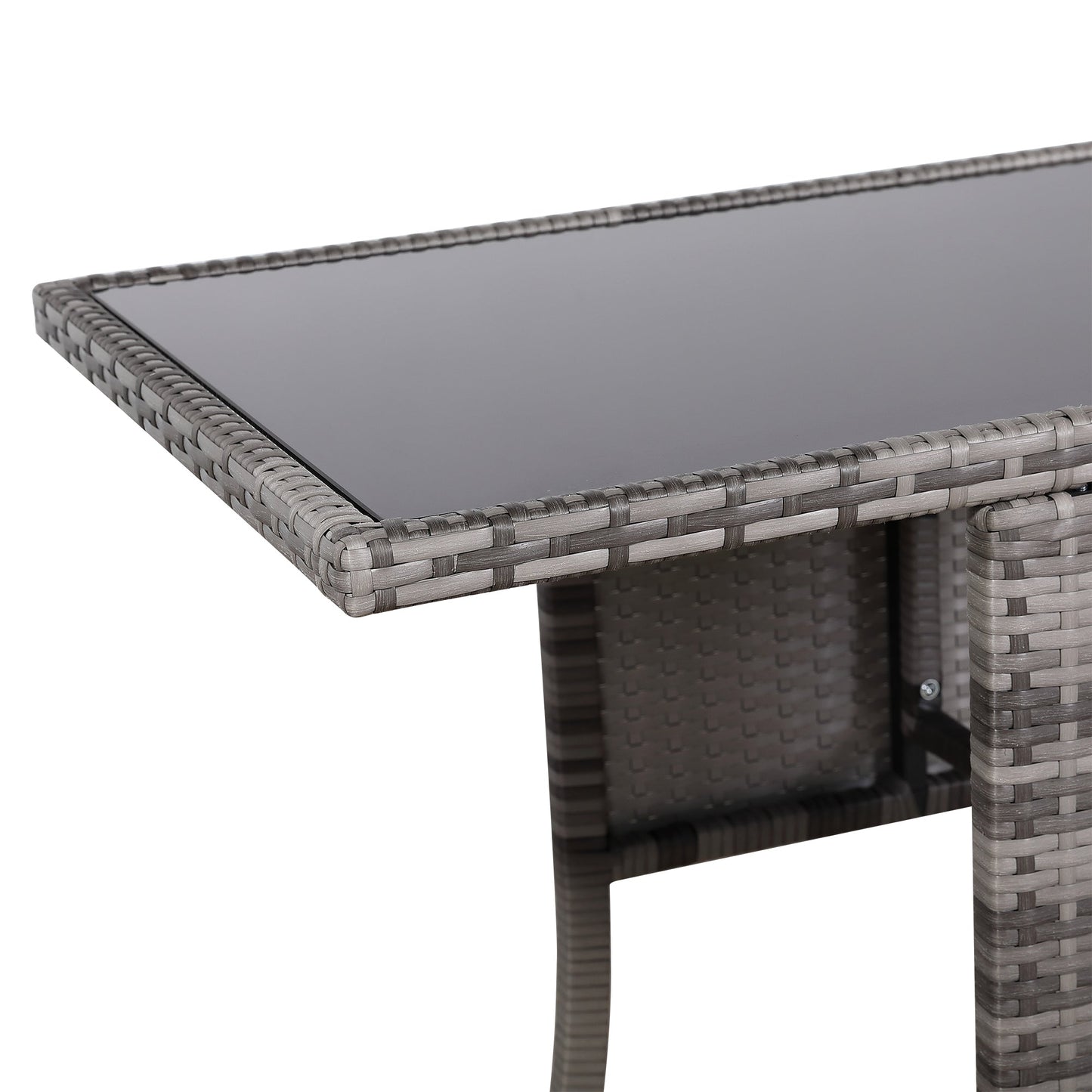 IN STOCK | Luxury 3-Piece Cube Garden Bistro Set – Premium Grey Wicker Furniture for Balcony & Patio