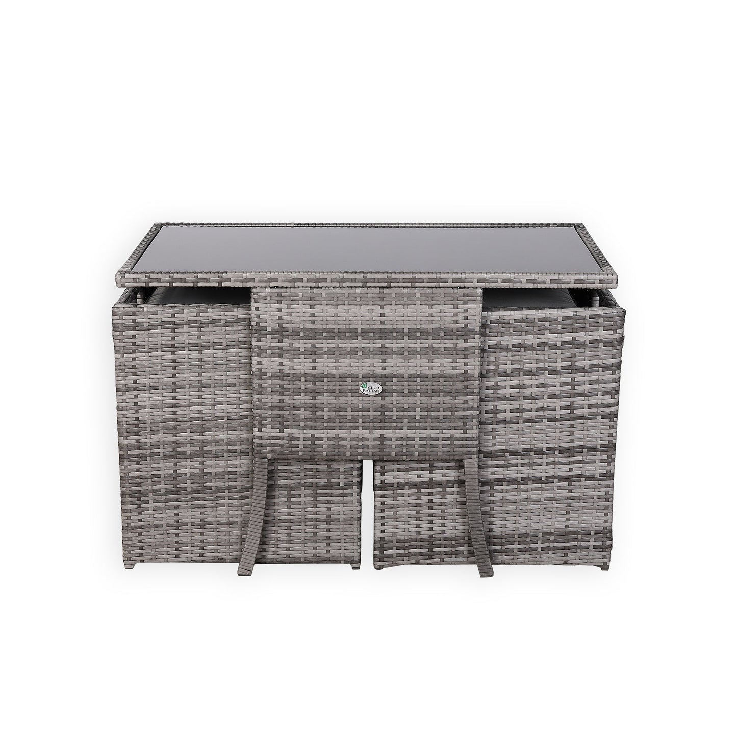 IN STOCK | Luxury 3-Piece Cube Garden Bistro Set – Premium Grey Wicker Furniture for Balcony & Patio