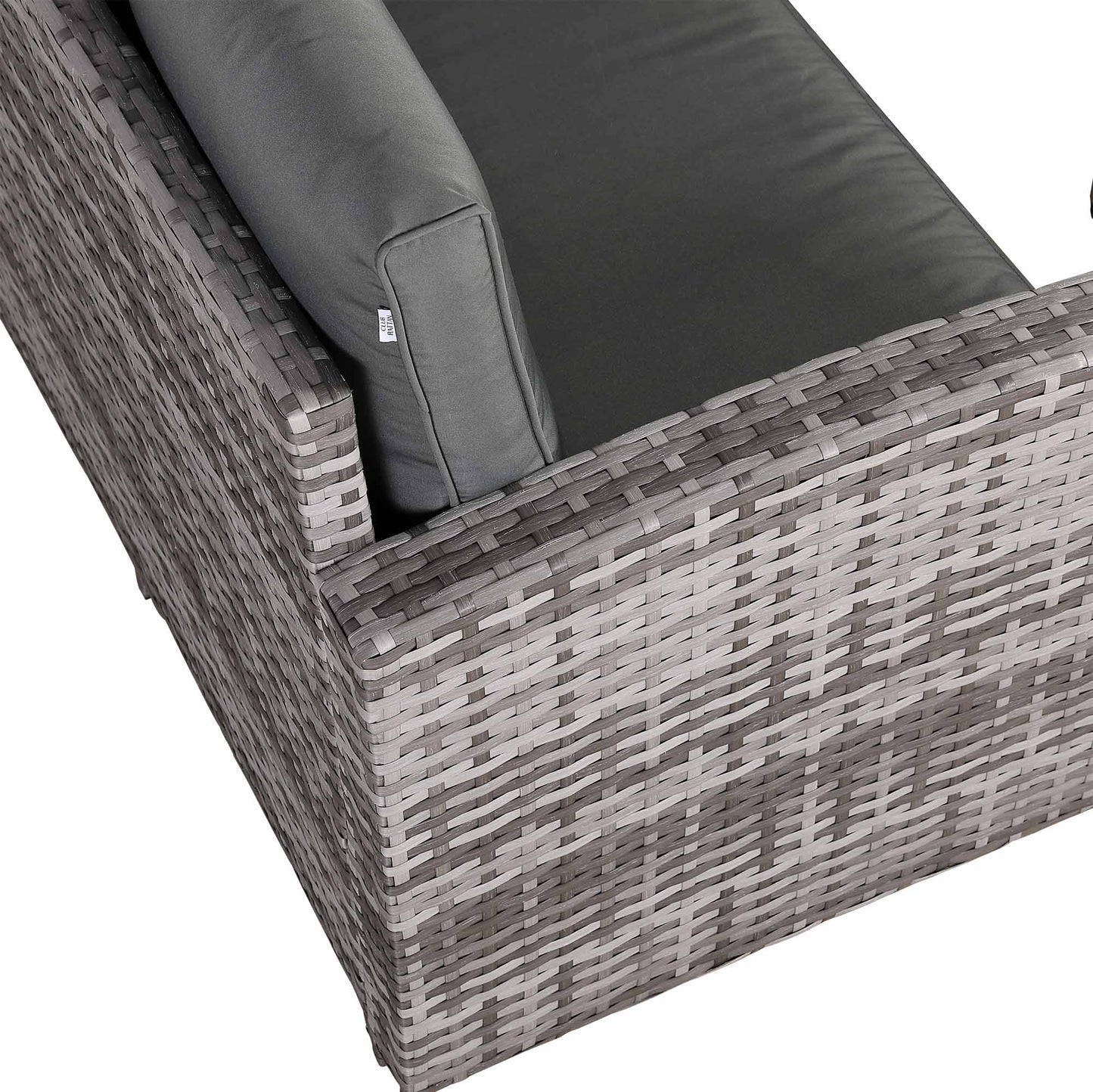 IN STOCK |Florida Elite Outdoor 6-Seater High Back Rattan Corner Sofa Set | Rising Dining Table, Footstool & Grey Cushions