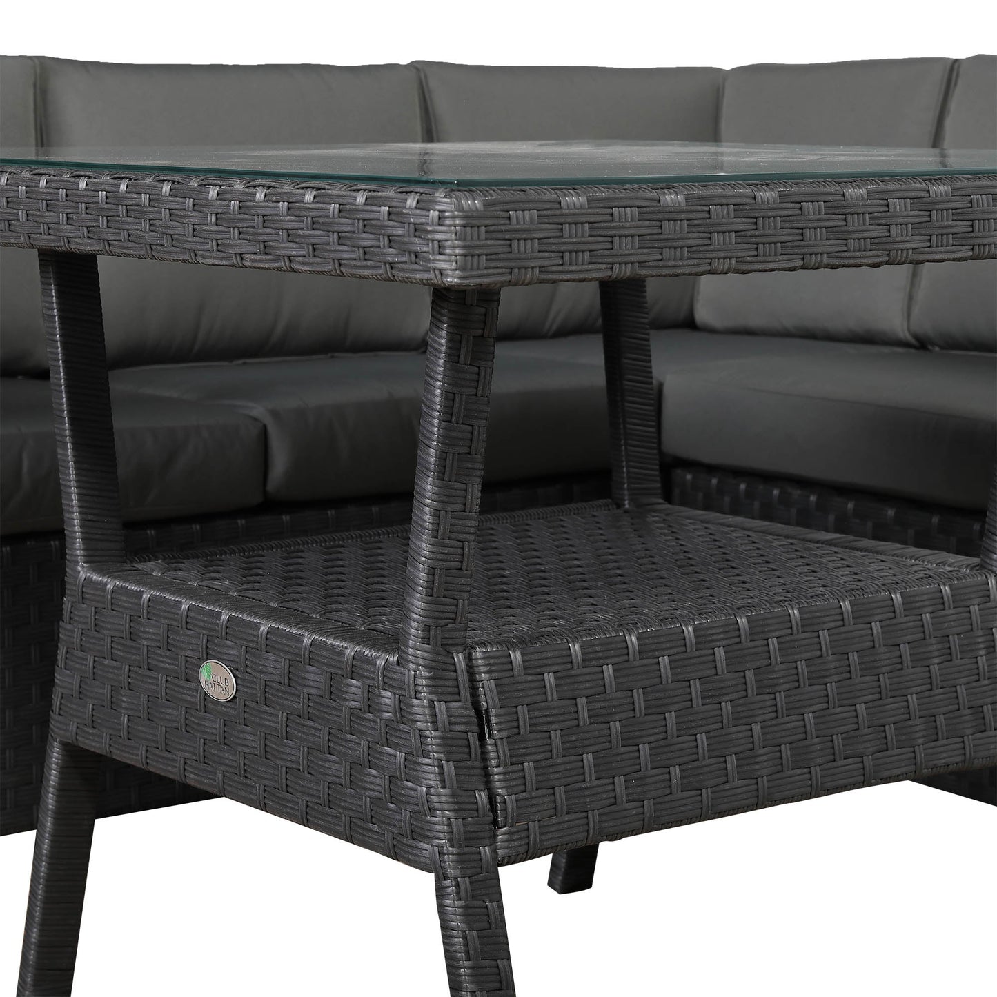 IN STOCK | Bath 7-Seater Rattan Corner Sofa Dining Set | All-Weather Patio Sectional with Dining Table & Footstools
