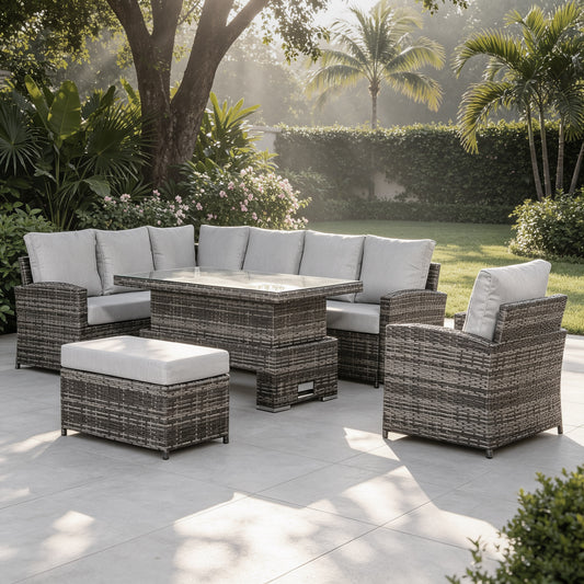 Sloane Range Left Hand Corner Sofa Set with Armchair, Bench and Rising Table