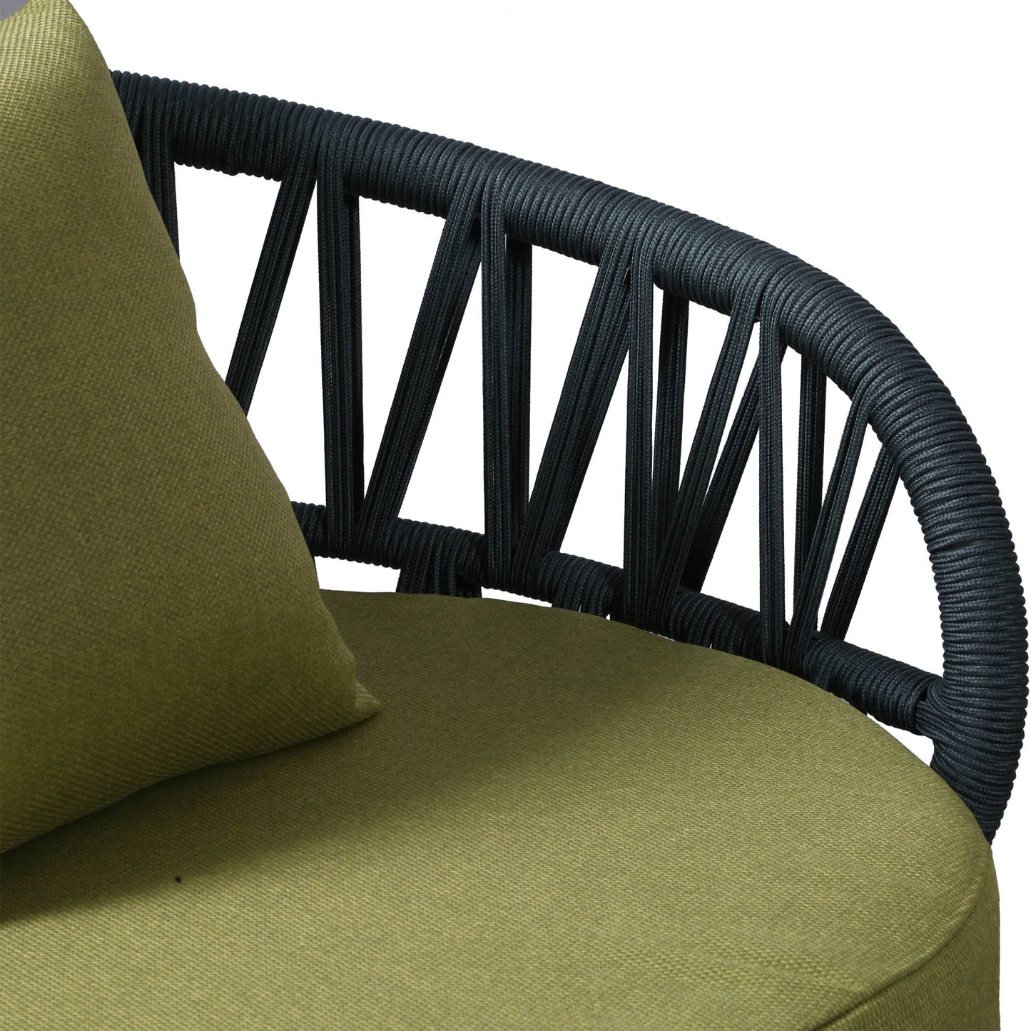 IN STOCK | Luna Range Olive Green Rope Sofa Set with Green Cushions