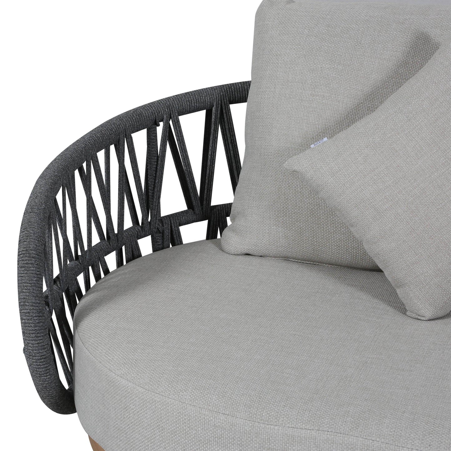 IN STOCK | Luna Range Dark Grey Rope Sofa Set with Grey Cushions