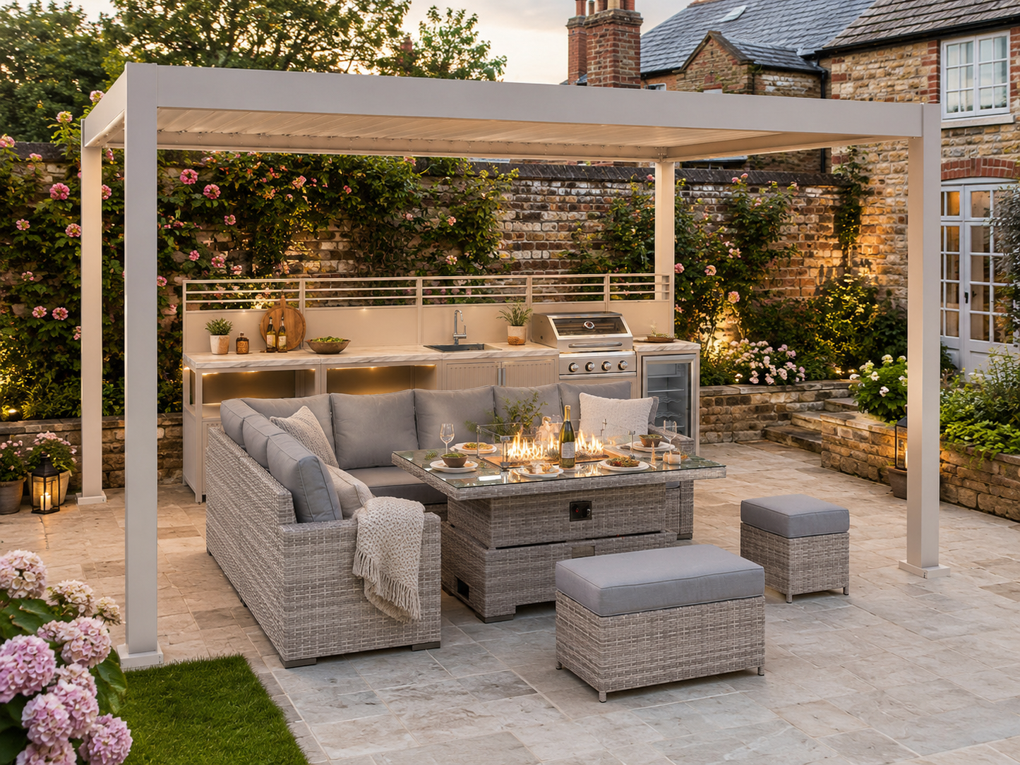 Horizon Range 3m x 3m Aluminium Pergola with Louvred Roof
