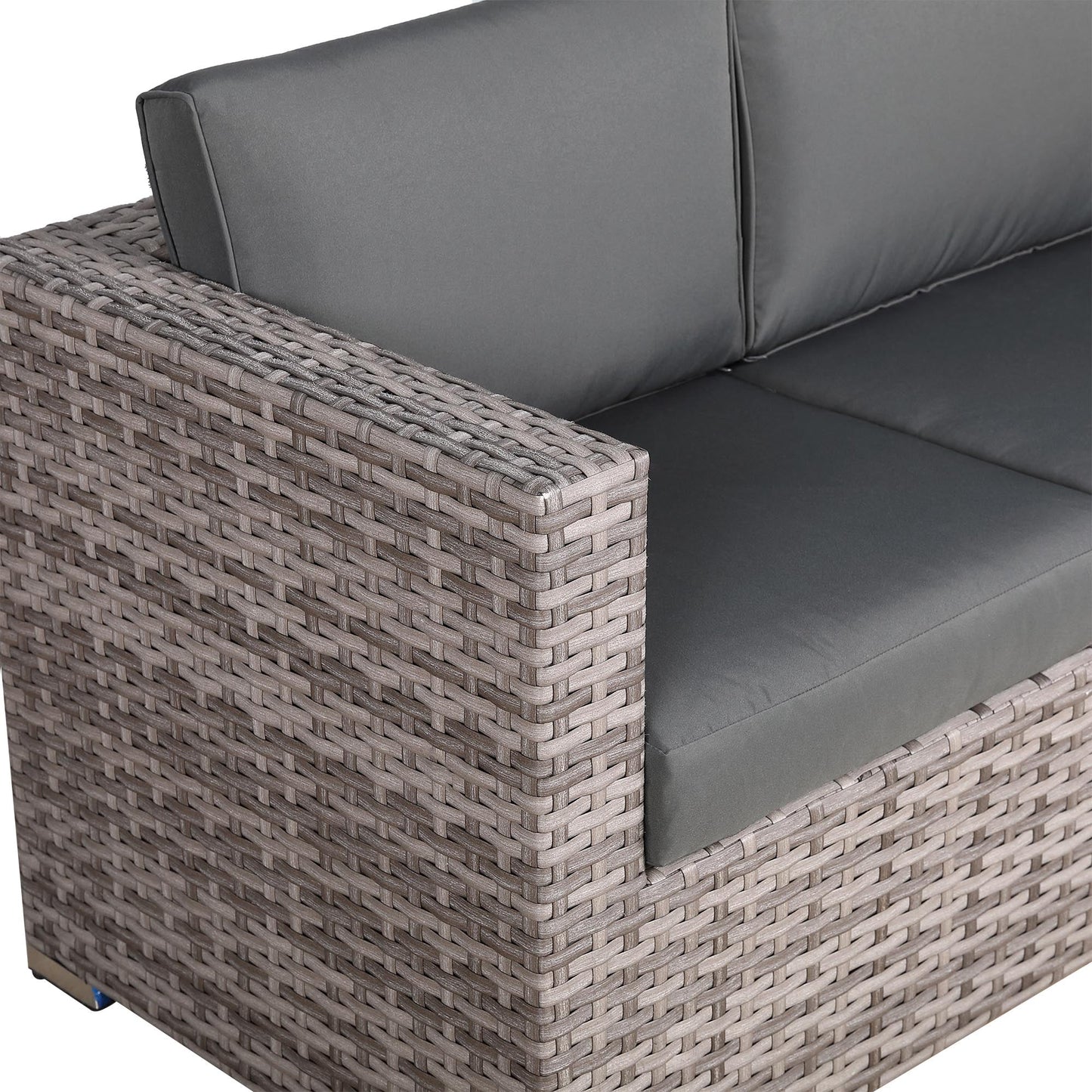 IN STOCK | Bristol 7-Seater Rattan Corner Sofa Dining Set | All-Weather Patio Sectional with Dining Table & Footstools