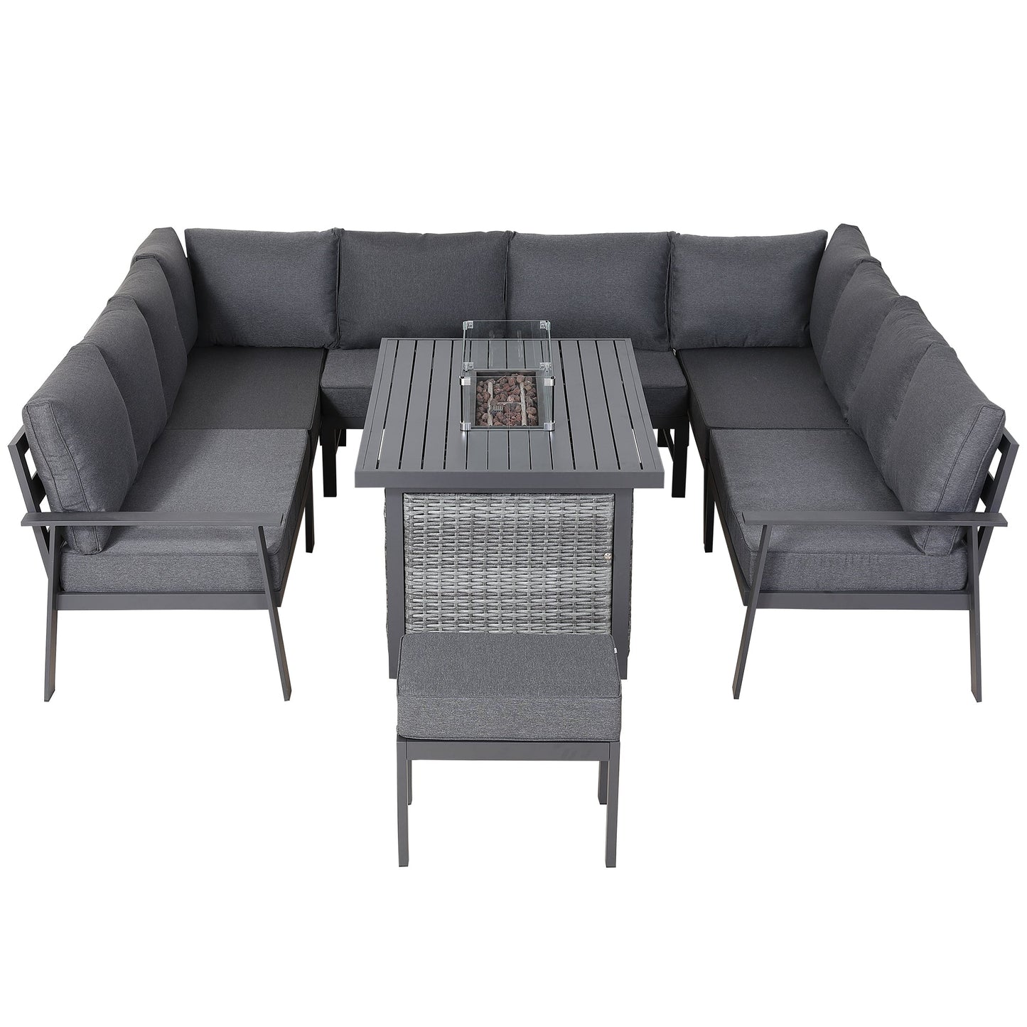 Titan Range U-Shape Corner Sofa Set with Fire Pit Table