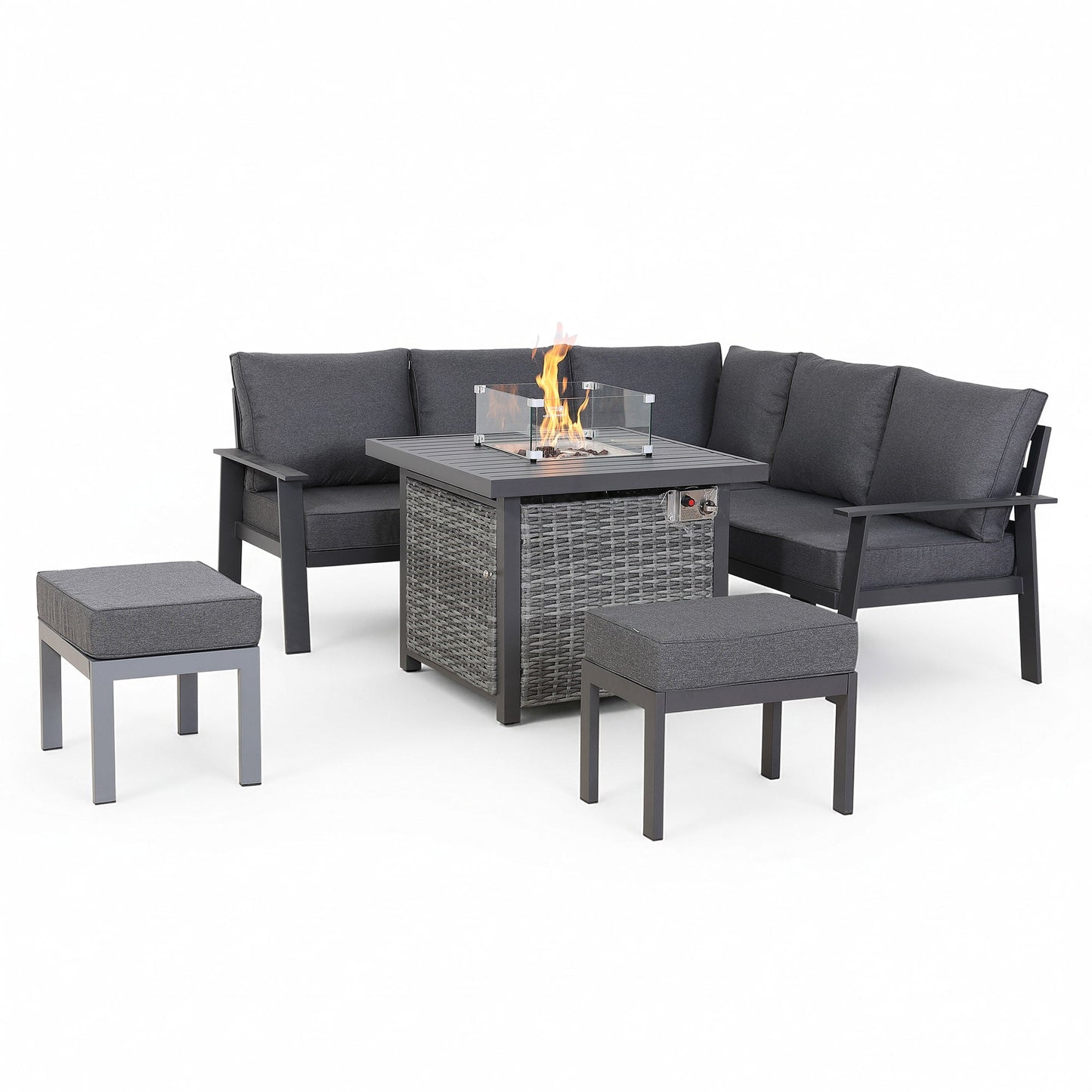 Titan Range Square Corner Sofa Set with Fire Pit Table