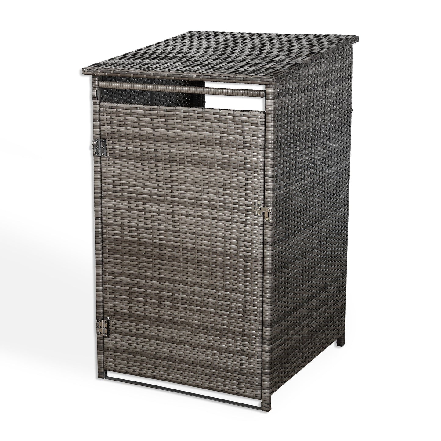IN STOCK | Nest wheelie bin shed / store in Grey Rattan Weave (WBS-1G)