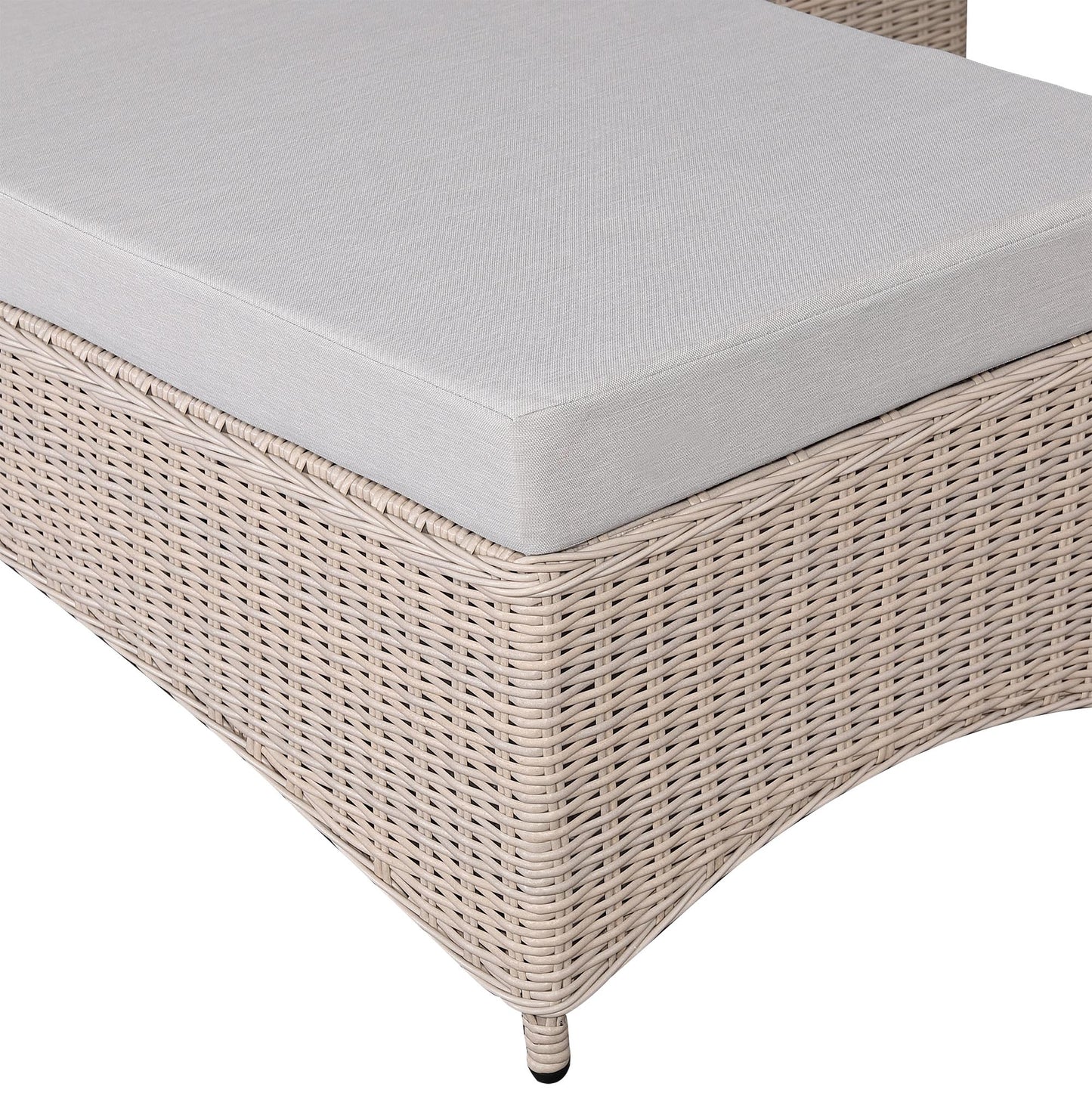 Oxford Range Reclining Sun Lounger Set with Storage Side Table