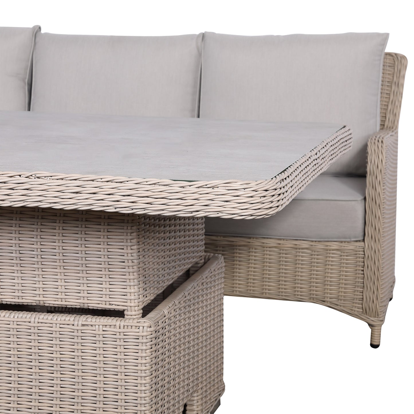 Havana Range L-Shaped Corner Sofa Set with Armchairs and Rising Table