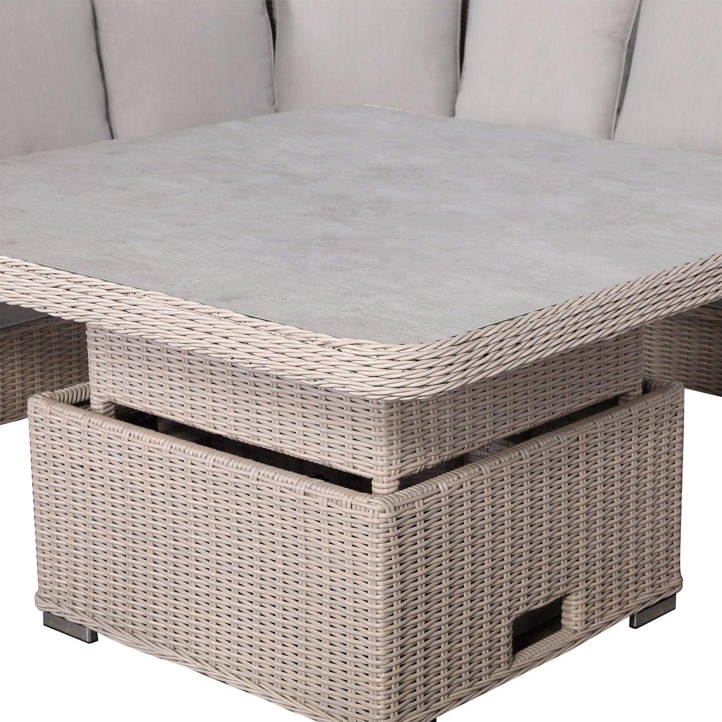 Havana Range L-Shaped Corner Sofa Set with Armchairs and Rising Table