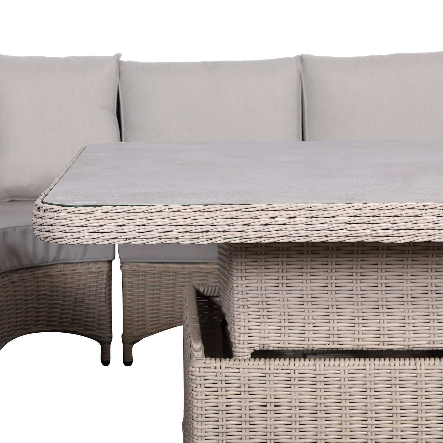 Havana Range L-Shaped Corner Sofa Set with Armchairs and Rising Table