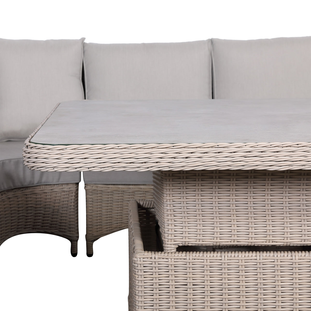 Havana Range L-Shaped Corner Sofa Set with Armchairs and Rising Fire Pit Table