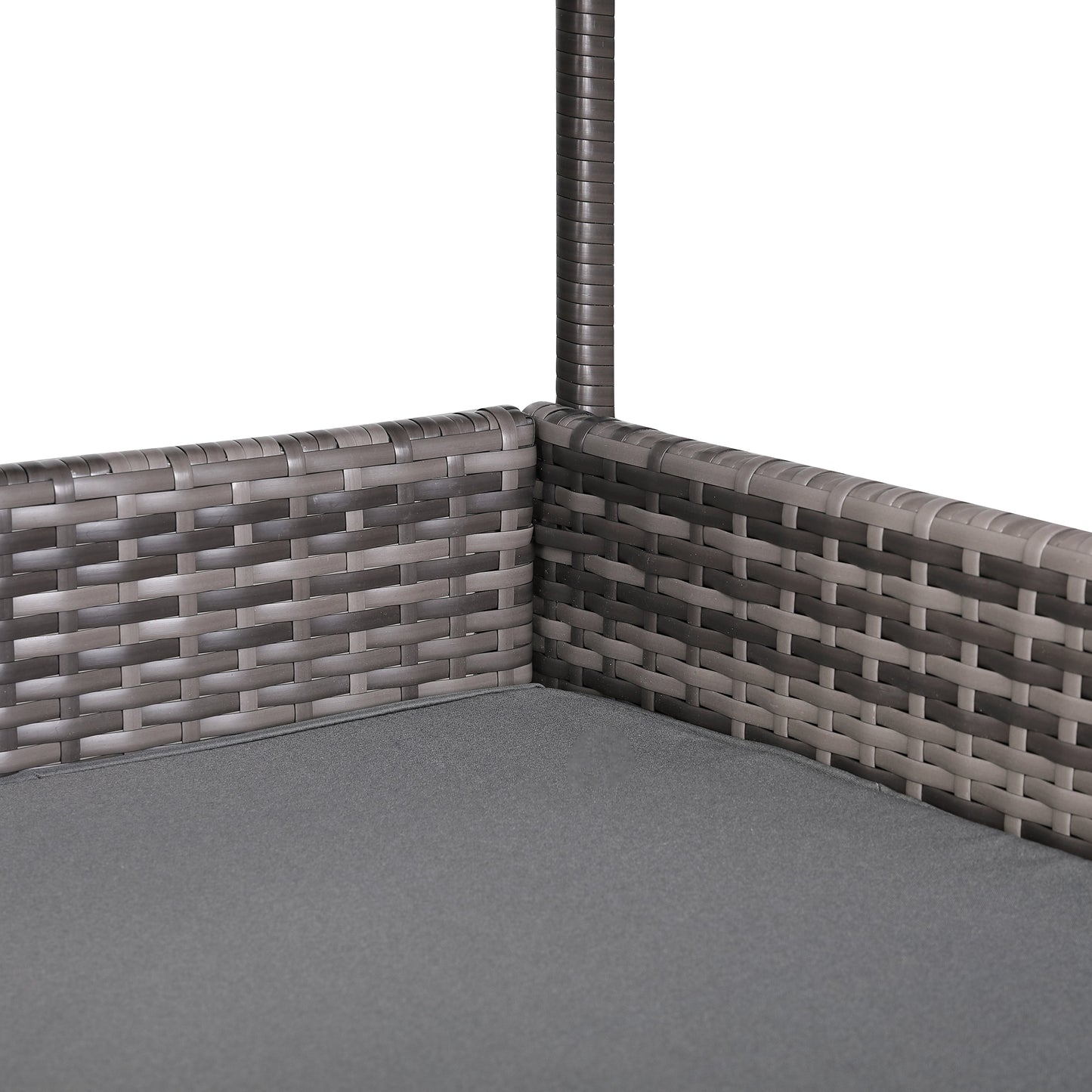 IN STOCK | Nest Range - Wicker Raised Dog House | Rattan Dog Bed for Indoor/Outdoor with Removable Roof & Cushion (Grey) - Available in S, M, L