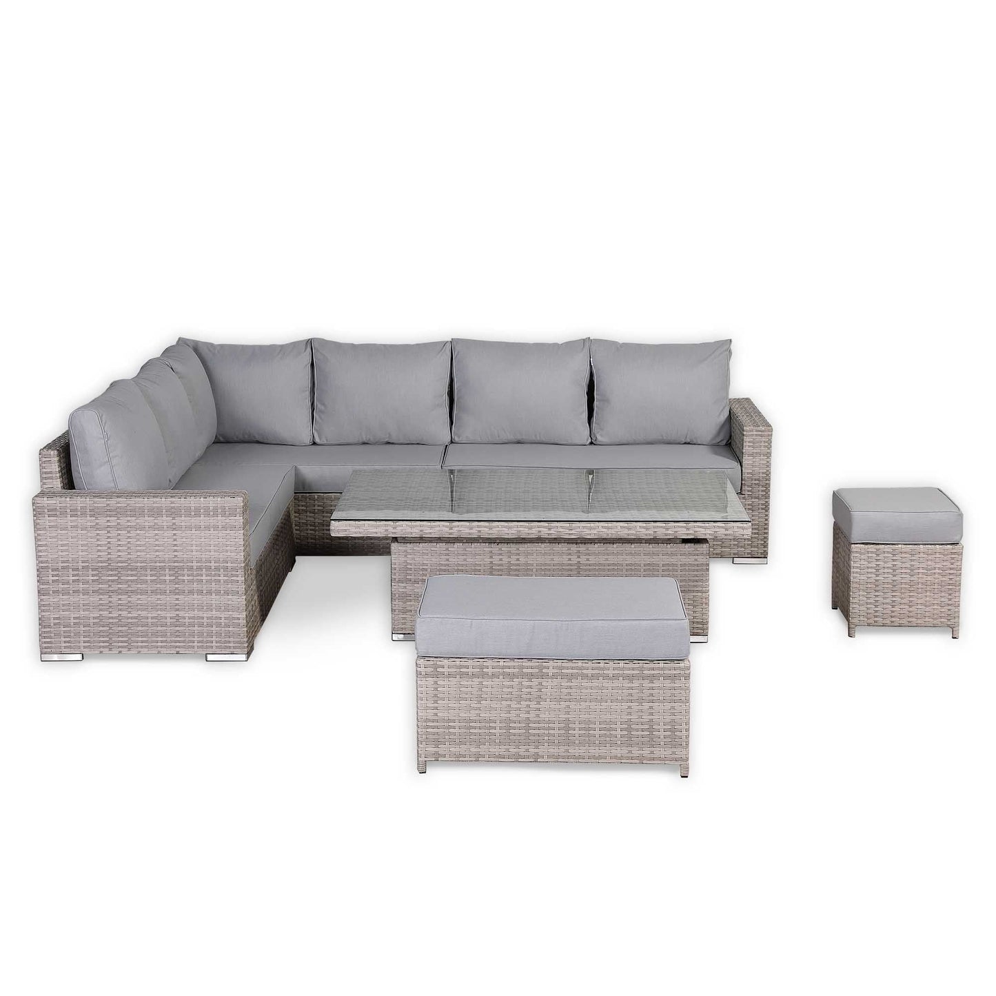 Aurora Range High Back Left Hand  Corner Sofa Set with Rising Table