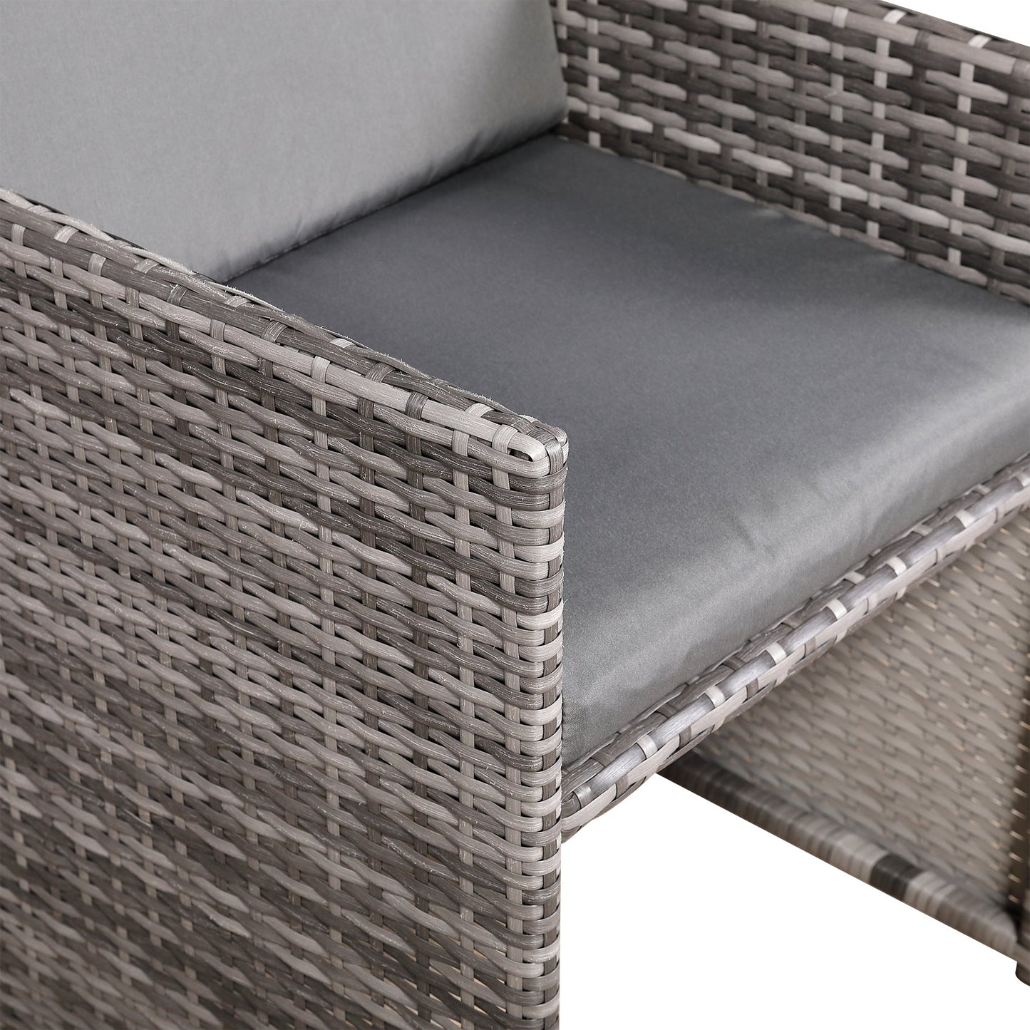 IN STOCK | Luxury 3-Piece Cube Garden Bistro Set – Premium Grey Wicker Furniture for Balcony & Patio