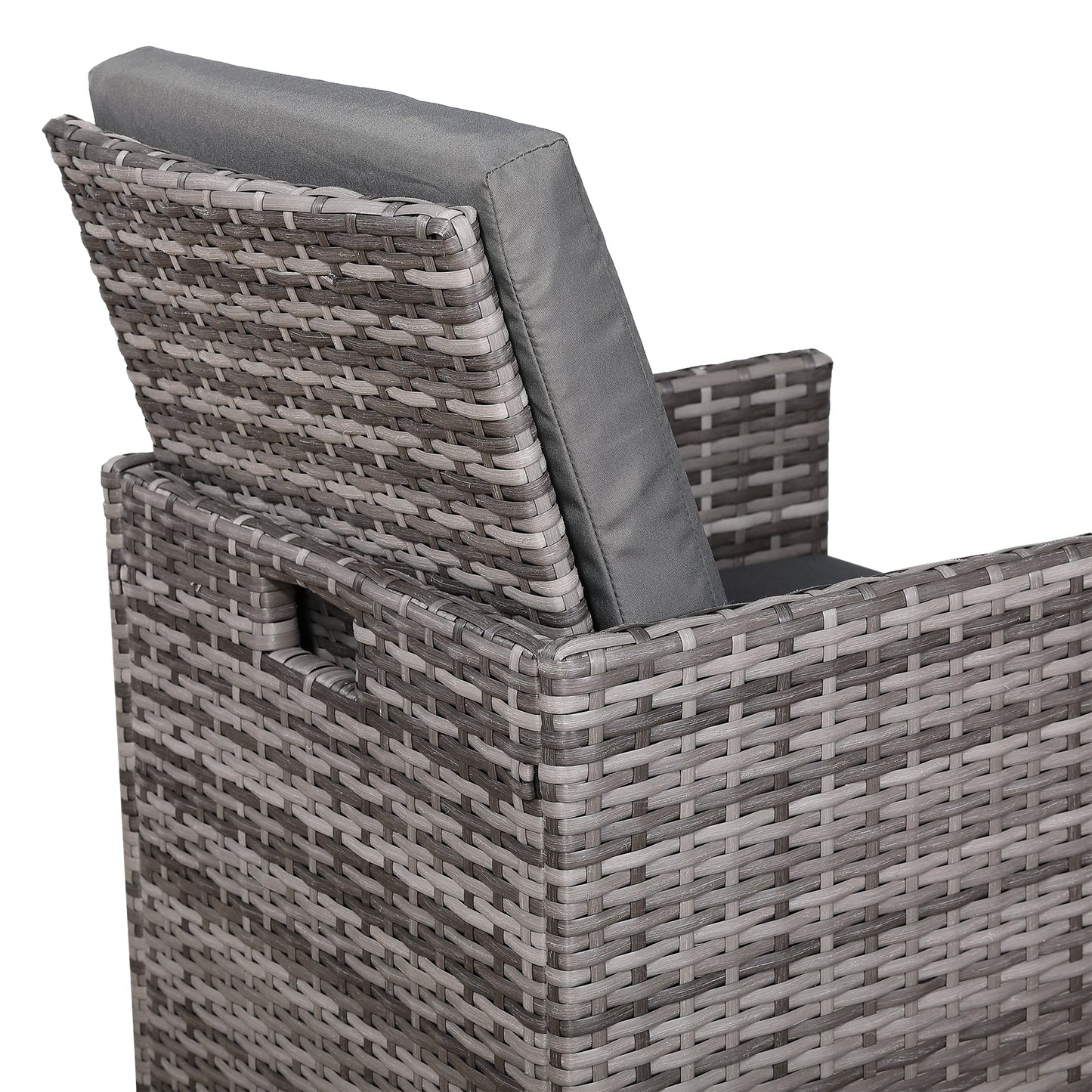 IN STOCK | Luxury 3-Piece Cube Garden Bistro Set – Premium Grey Wicker Furniture for Balcony & Patio