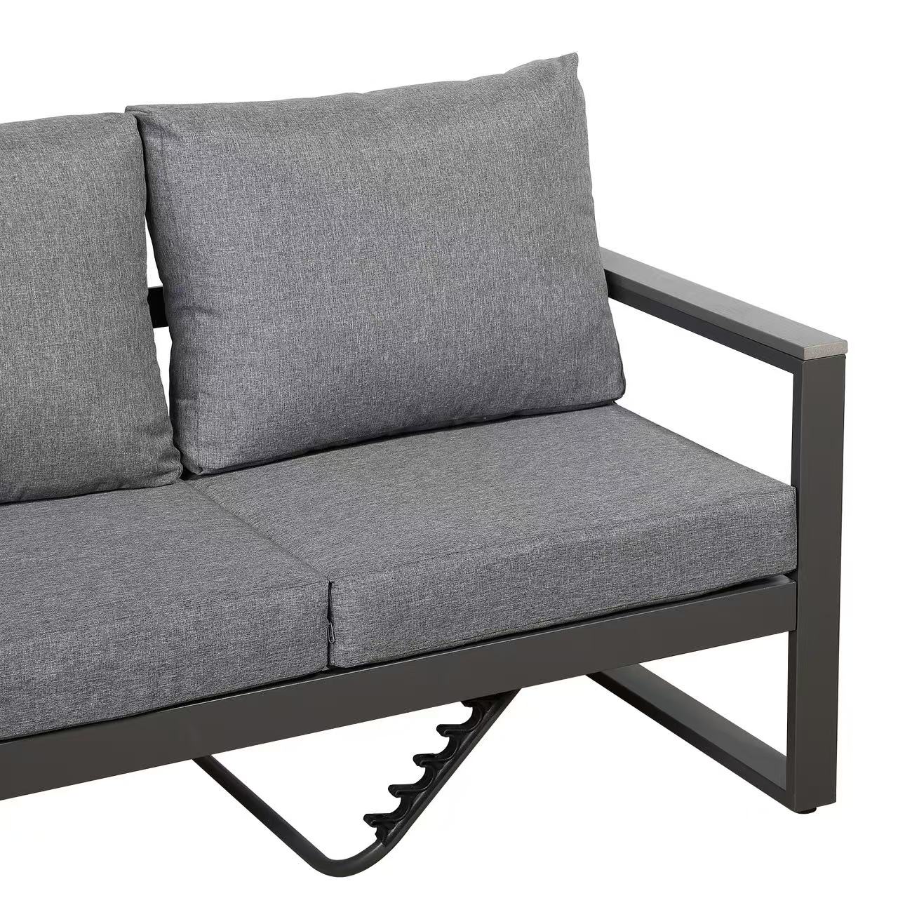 IN STOCK | Dune Range LHF Corner Set Charcoal Aluminium Frame With Charcoal Cushions
