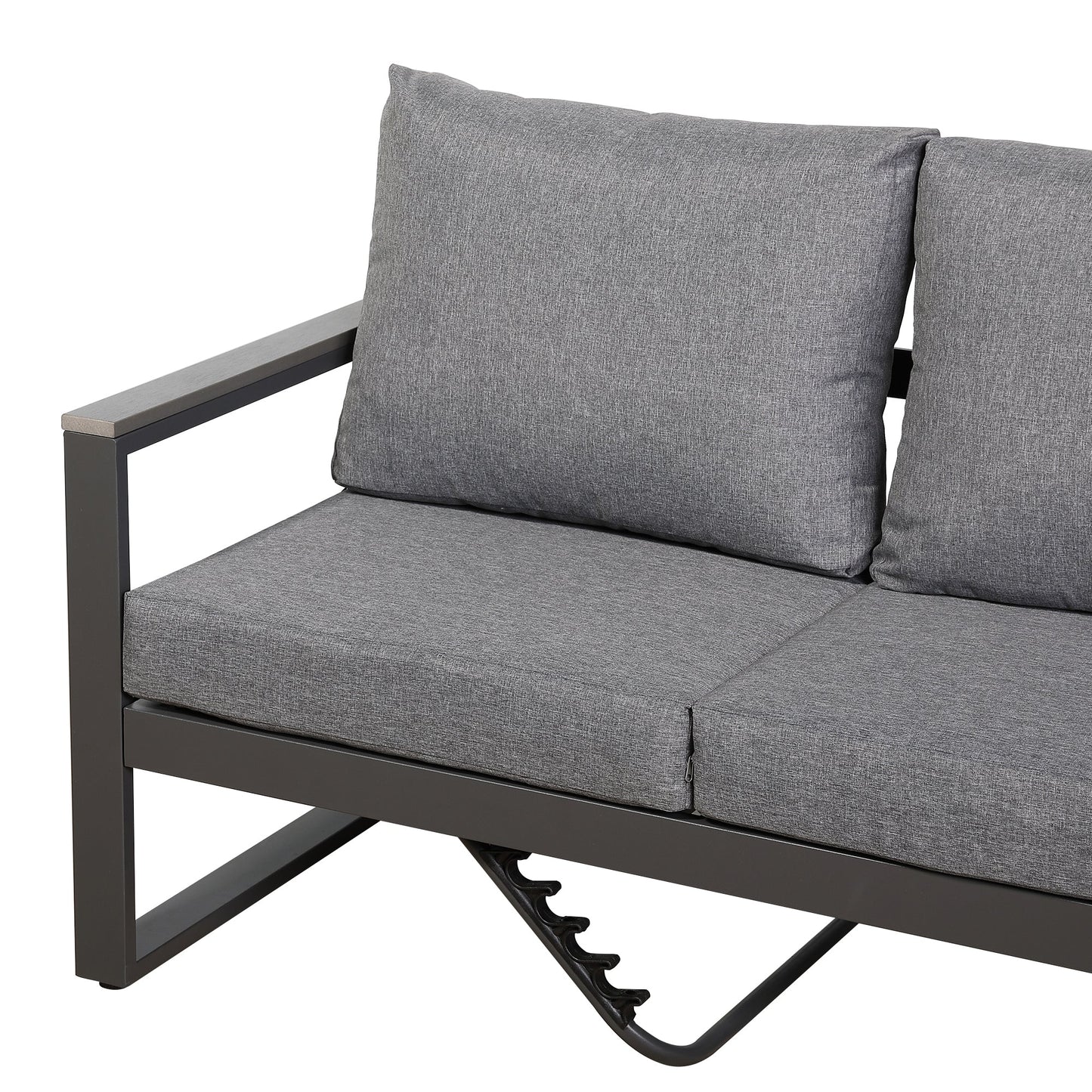 IN STOCK | Dune Range RHF Corner Set Charcoal Aluminium Frame With Grey Cushions
